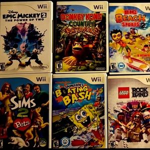 Wii games! All 10 in cases for $65 in good condition.